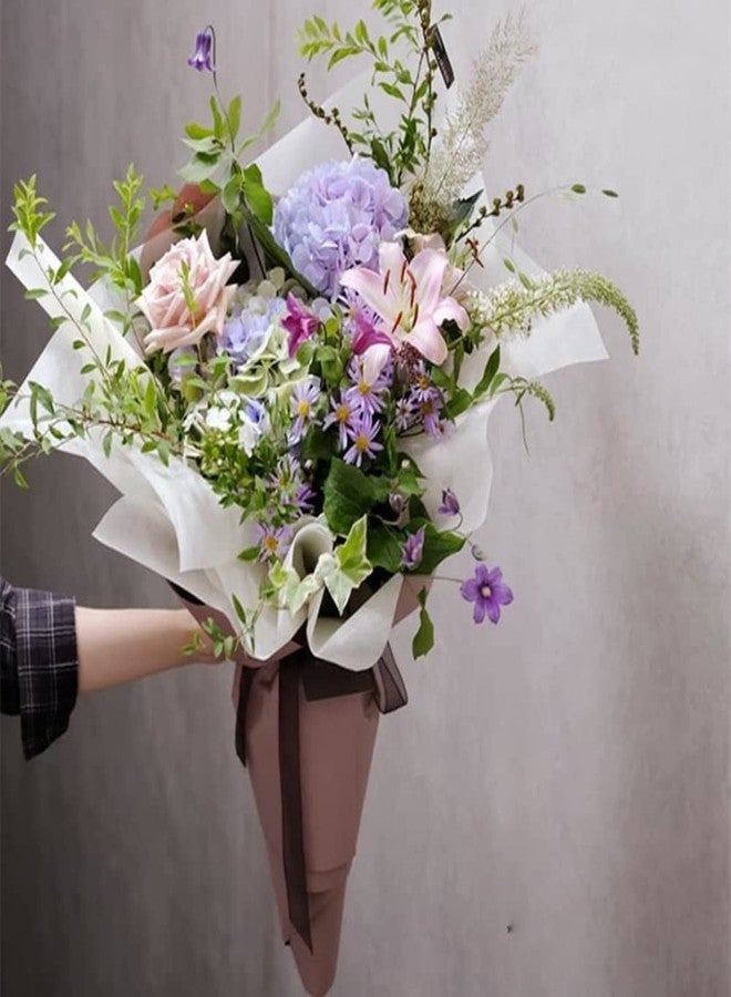 BBJ WRAPS Hand-Drawn Tissue Flower Wrapping Paper Korean Non-Woven Waterproof Floral Bouquet Wraps for Florist Packaging Arrangement, 23x18 Inch - 40 Sheets (White) - Image 5